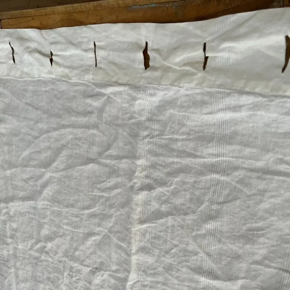 Thomas O'Brien Ivory Linen Fabric Shower Curtain 74
